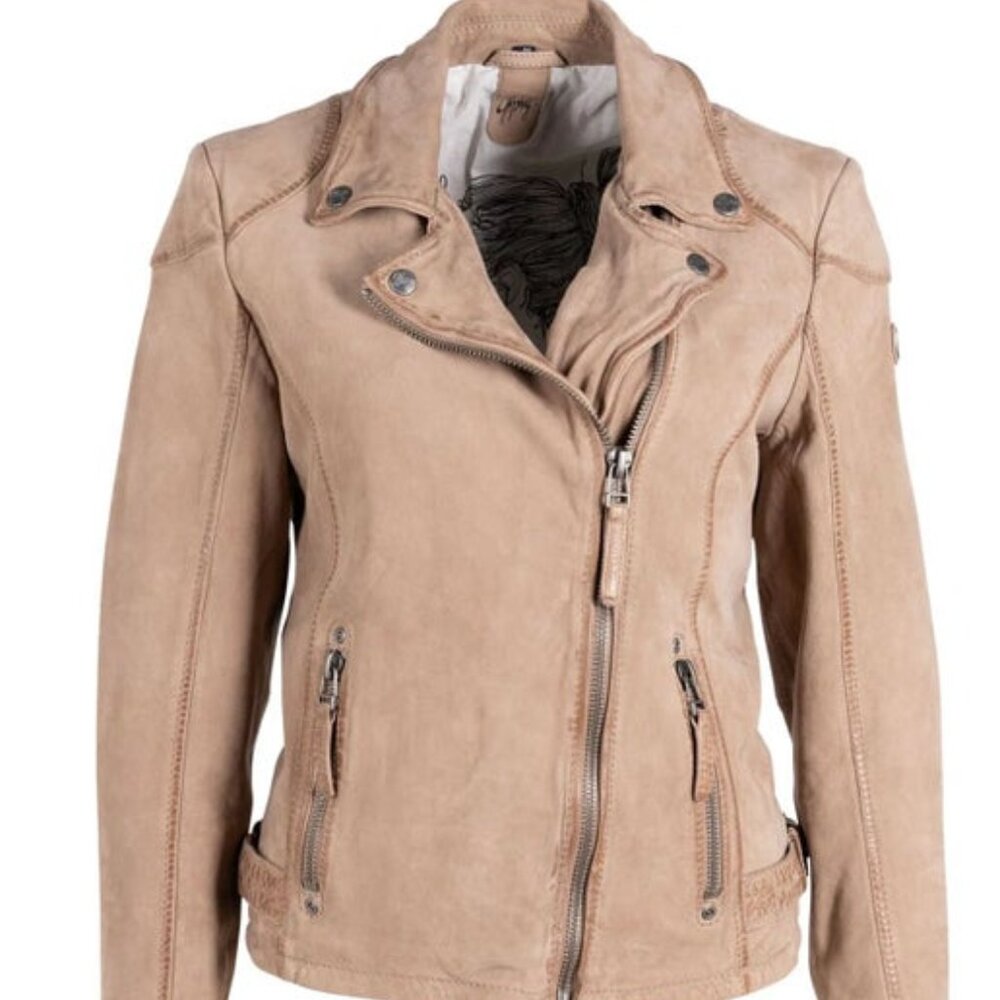 Mauritius - Karyn RF Leather Jacket in Sand - New